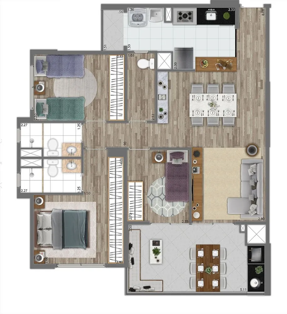 Apartamento, 2 quartos, 56 m² - Foto 10