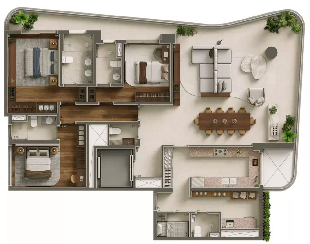 Apartamento à venda com 4 quartos, 225m² - Foto 2