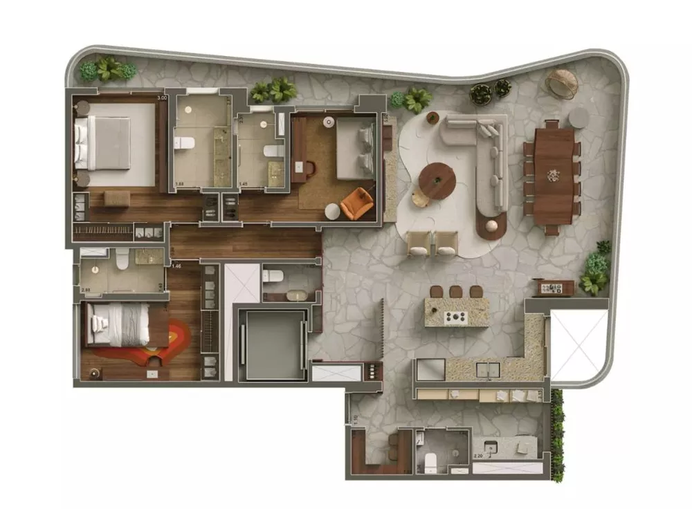 Apartamento à venda com 4 quartos, 225m² - Foto 3