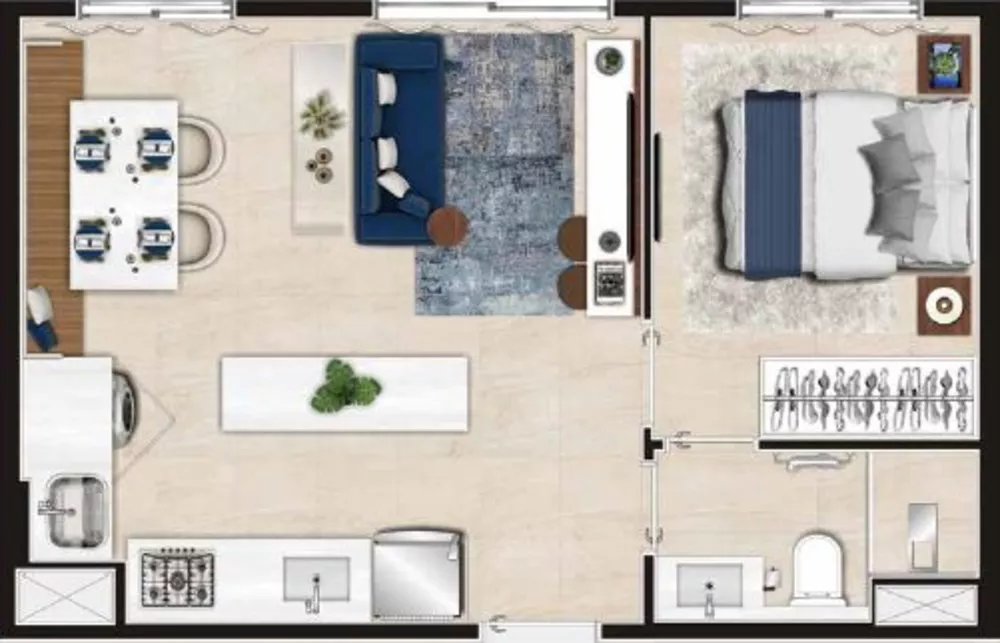 Apartamento à venda com 2 quartos, 34m² - Foto 3