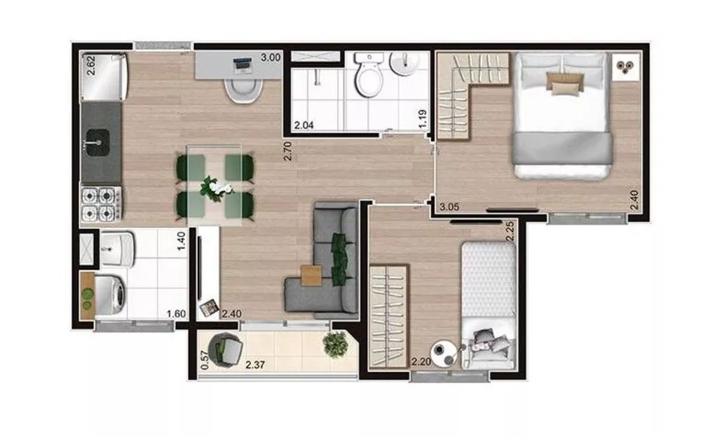 Apartamento à venda com 2 quartos, 37m² - Foto 2