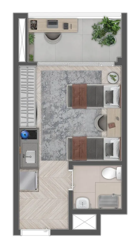 Kitnet-Studio, 26 m² - Foto 2