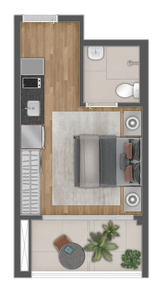 Kitnet-Studio, 26 m² - Foto 1