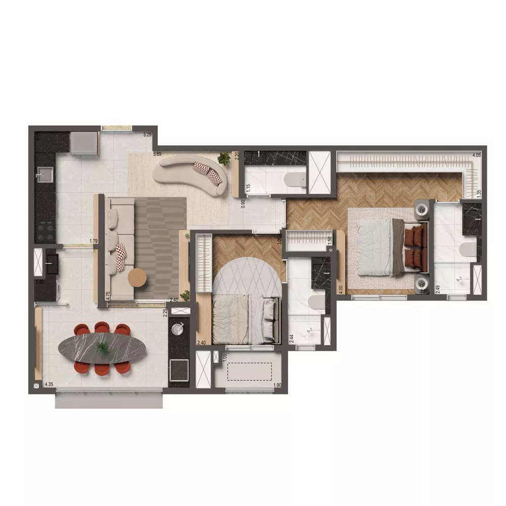 Apartamento, 2 quartos, 74 m² - Foto 4