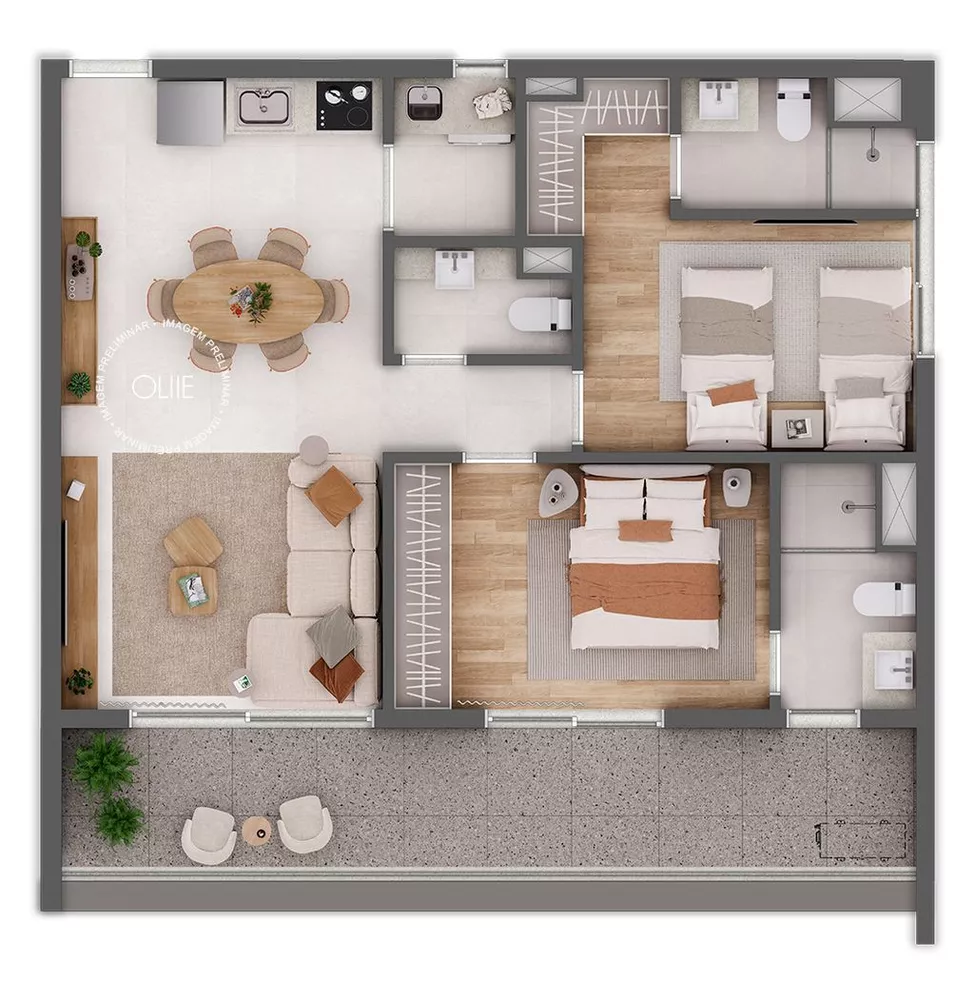 Apartamento à venda com 3 quartos, 119m² - Foto 2