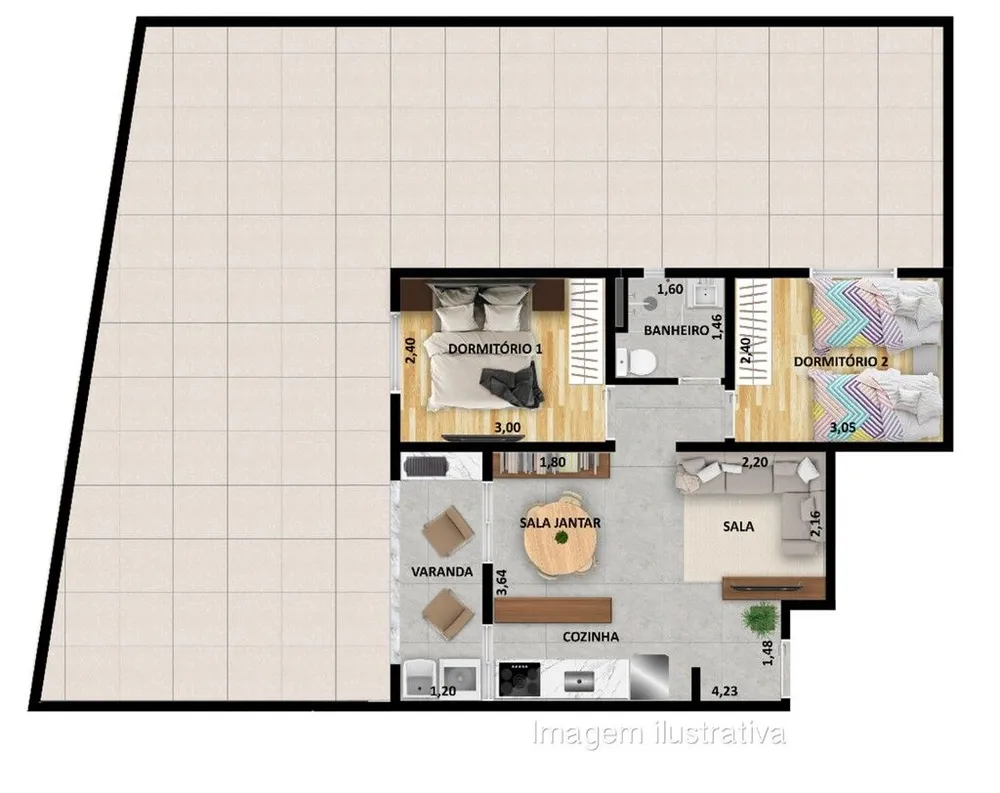Apartamento, 2 quartos, 44 m² - Foto 8