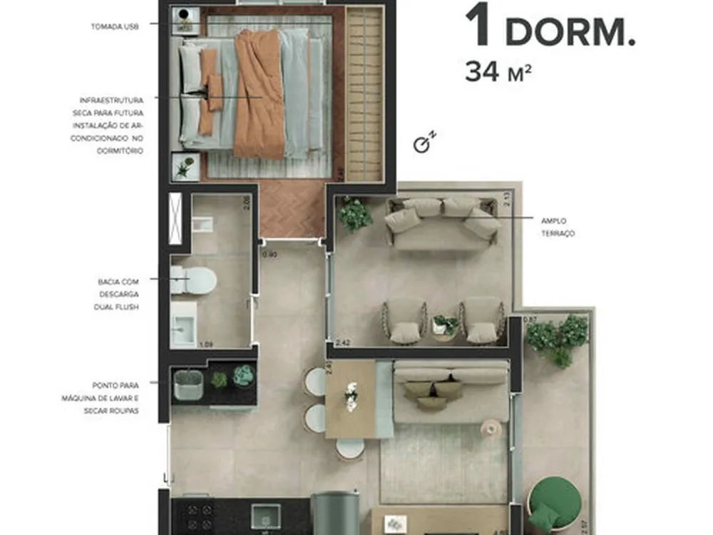 Apartamento, 2 quartos, 42 m² - Foto 11