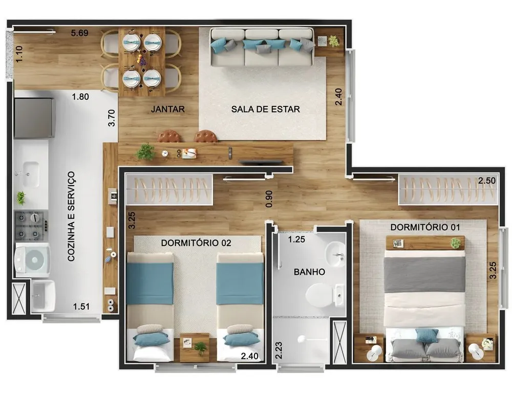 Apartamento, 2 quartos, 42 m² - Foto 5