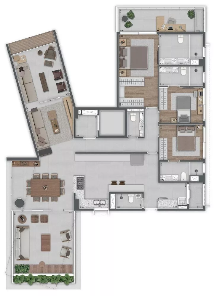 Apartamento à venda com 3 quartos, 185m² - Foto 3