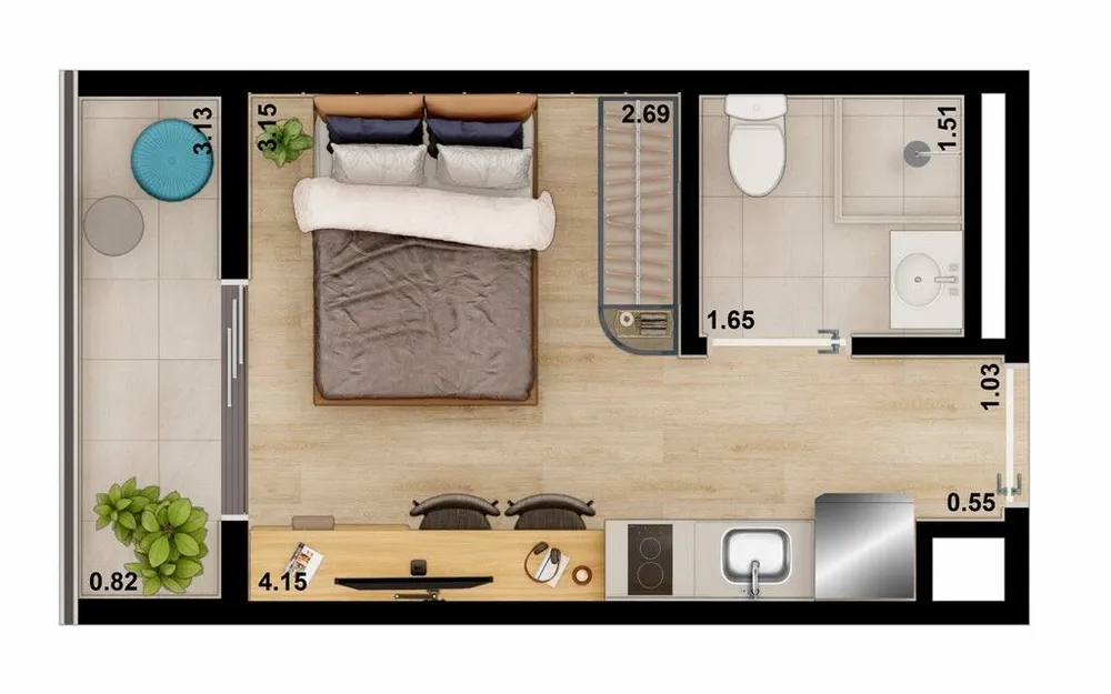 Apartamento, 1 quarto, 29 m² - Foto 8