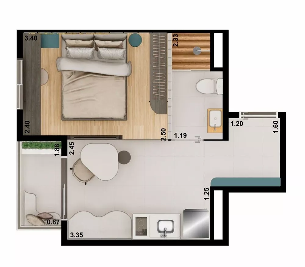 Apartamento à venda com 1 quarto, 27m² - Foto 2