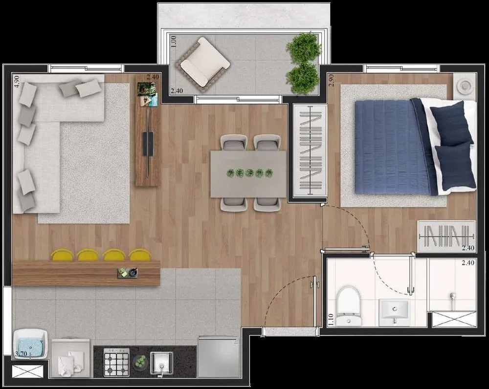 Apartamento, 2 quartos, 36 m² - Foto 5