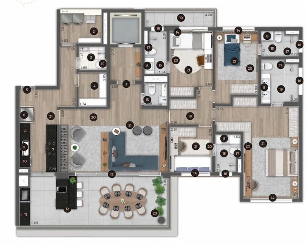 Apartamento, 4 quartos, 213 m² - Foto 2
