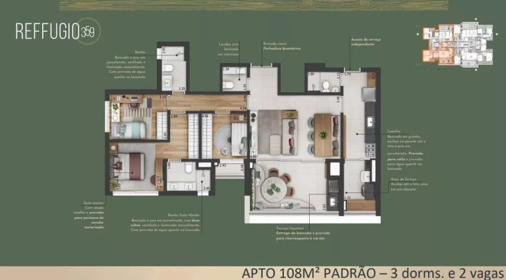 Apartamento à venda com 3 quartos, 217m² - Foto 3