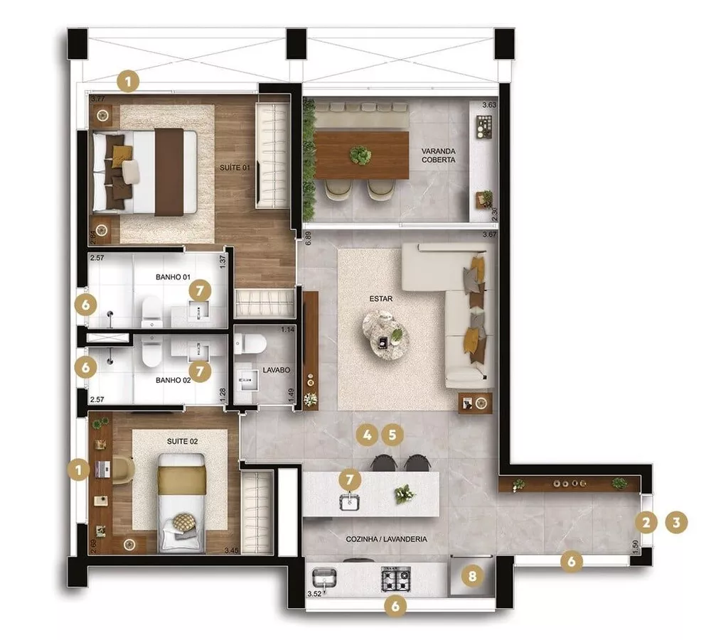 Apartamento, 2 quartos, 78 m² - Foto 8