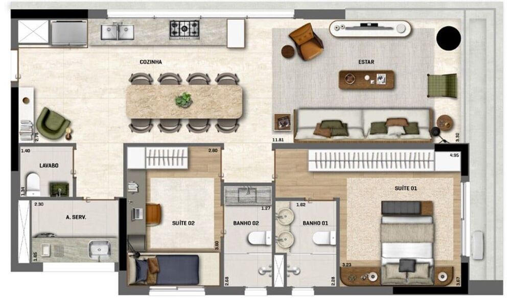 Apartamento, 2 quartos, 223 m² - Foto 4