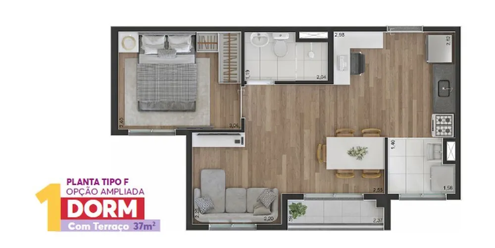 Apartamento, 2 quartos, 37 m² - Foto 8