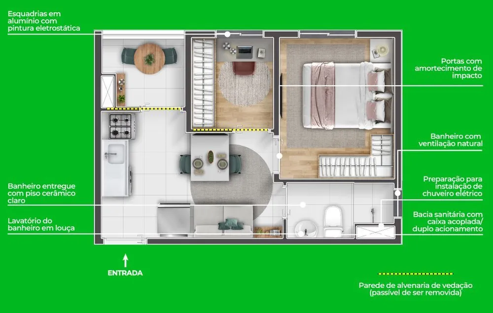 Apartamento, 1 quarto, 39 m² - Foto 8