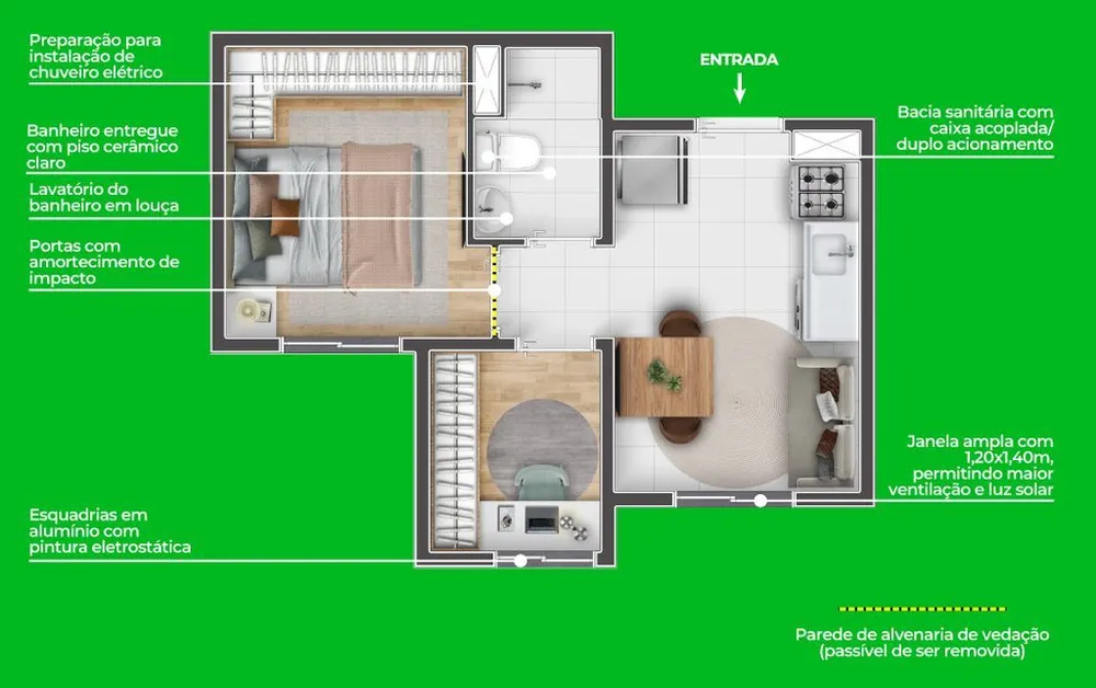 Apartamento, 1 quarto, 39 m² - Foto 11