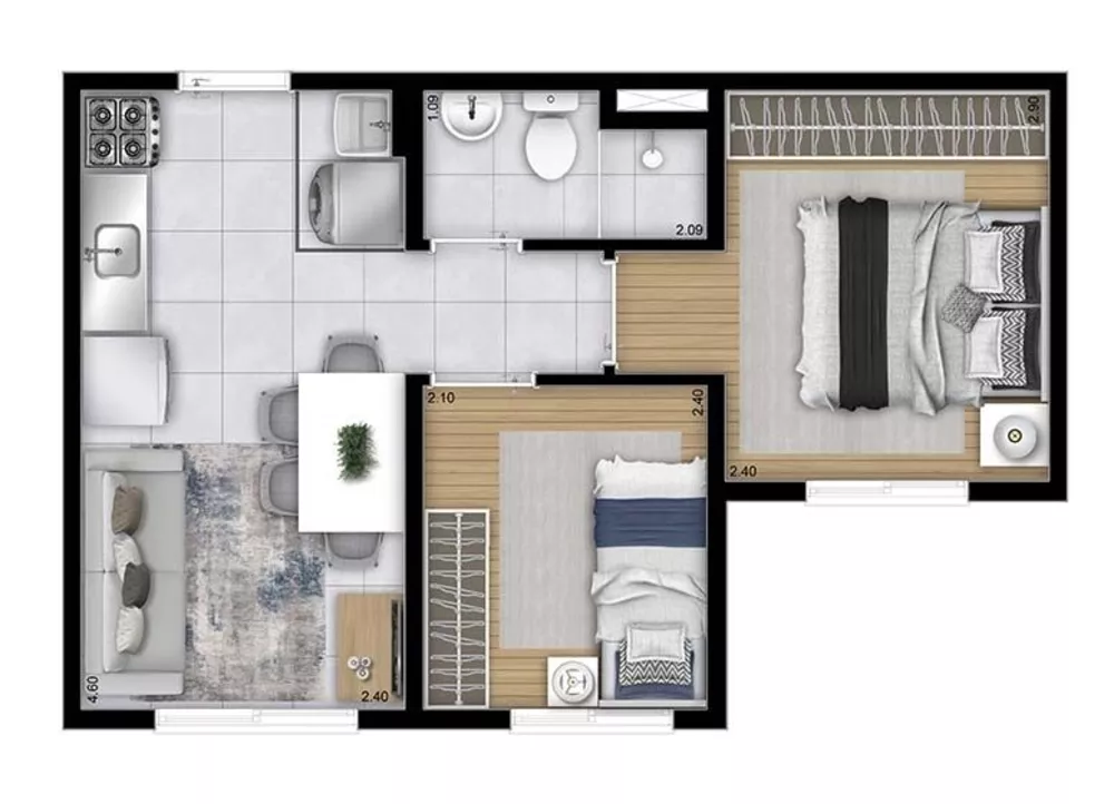 Apartamento à venda com 2 quartos, 32m² - Foto 4