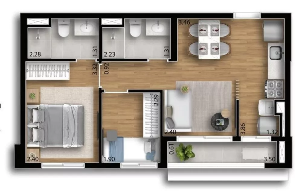 Apartamento à venda com 2 quartos, 44m² - Foto 4