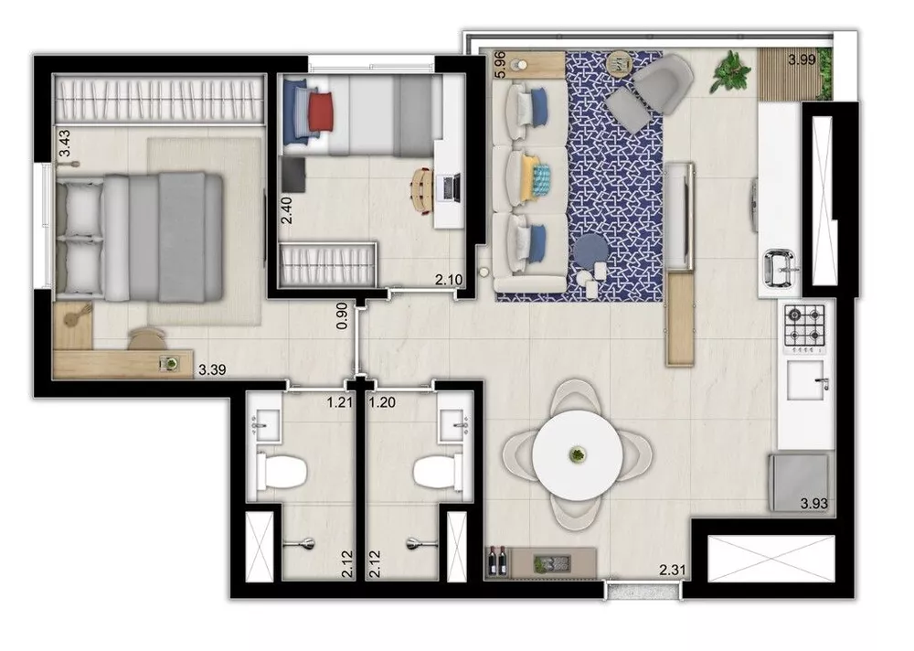 Apartamento, 2 quartos, 47 m² - Foto 9