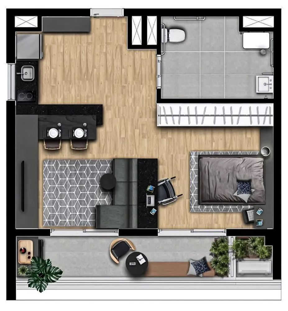 Kitnet-Studio, 34 m² - Foto 6