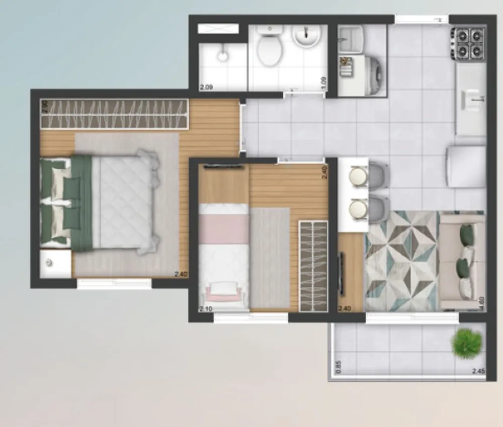 Apartamento, 1 quarto, 27 m² - Foto 3