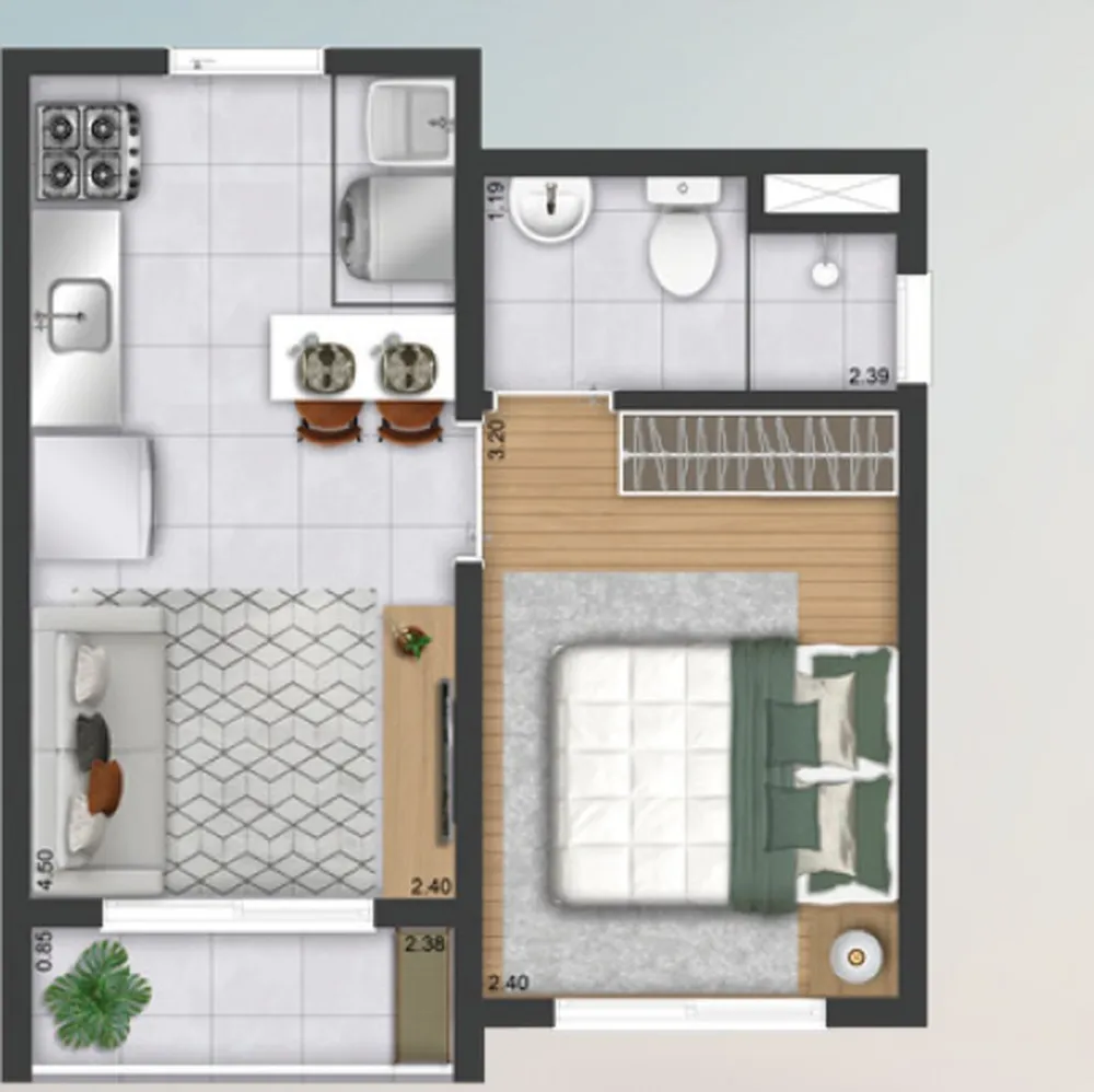 Apartamento, 1 quarto, 27 m² - Foto 1