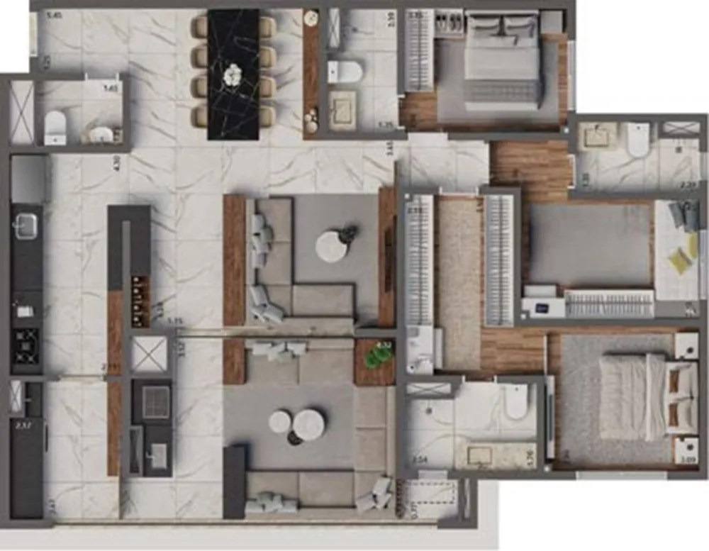 Apartamento, 2 quartos, 69 m² - Foto 2