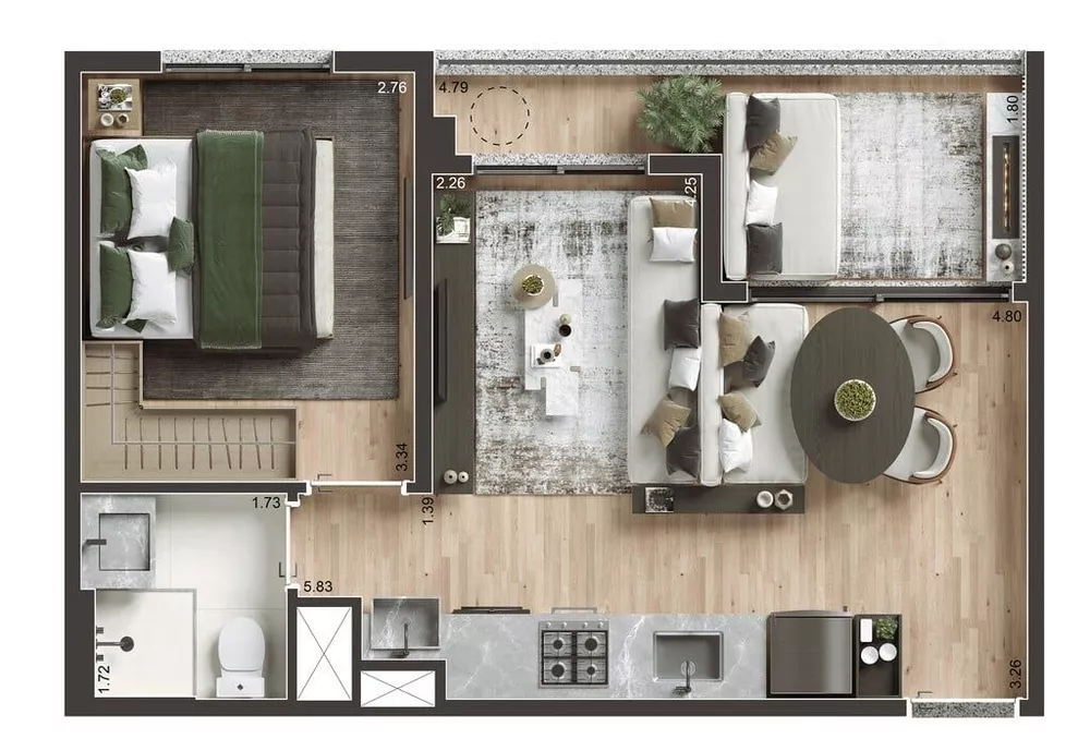 Apartamento, 2 quartos, 38 m² - Foto 3