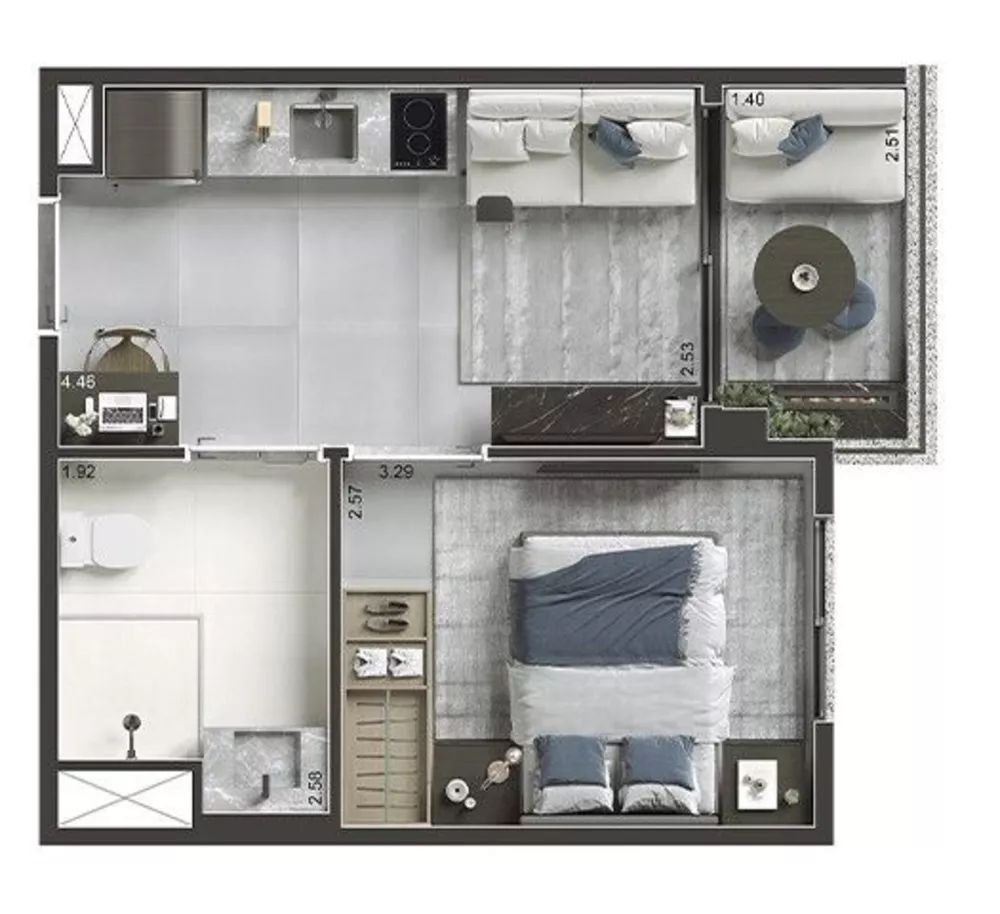 Apartamento, 2 quartos, 38 m² - Foto 2