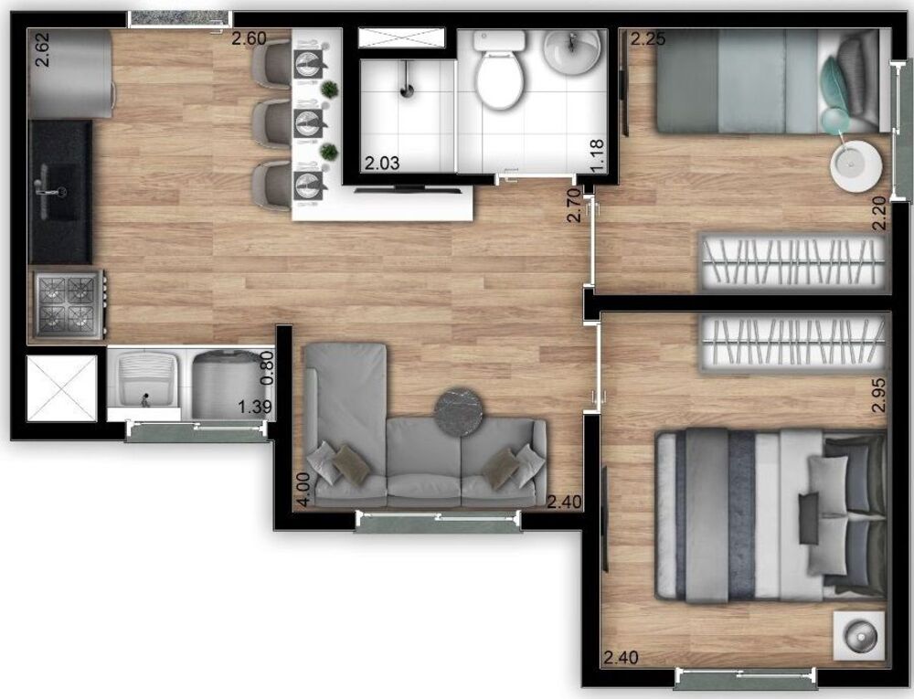 Apartamento, 2 quartos, 32 m² - Foto 8