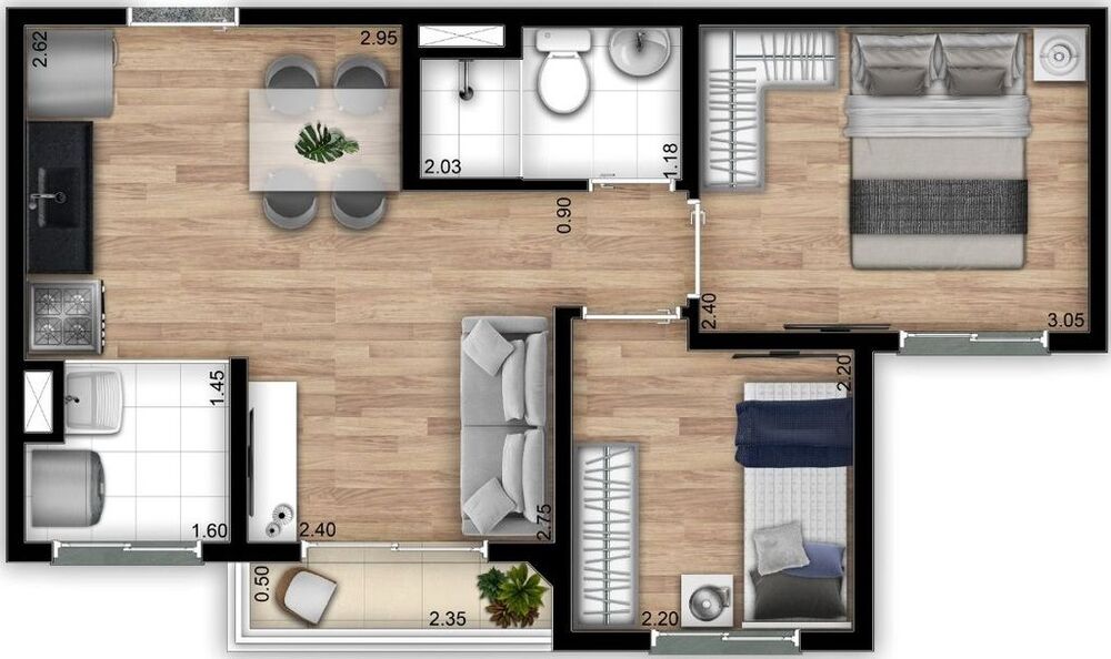 Apartamento, 2 quartos, 32 m² - Foto 3