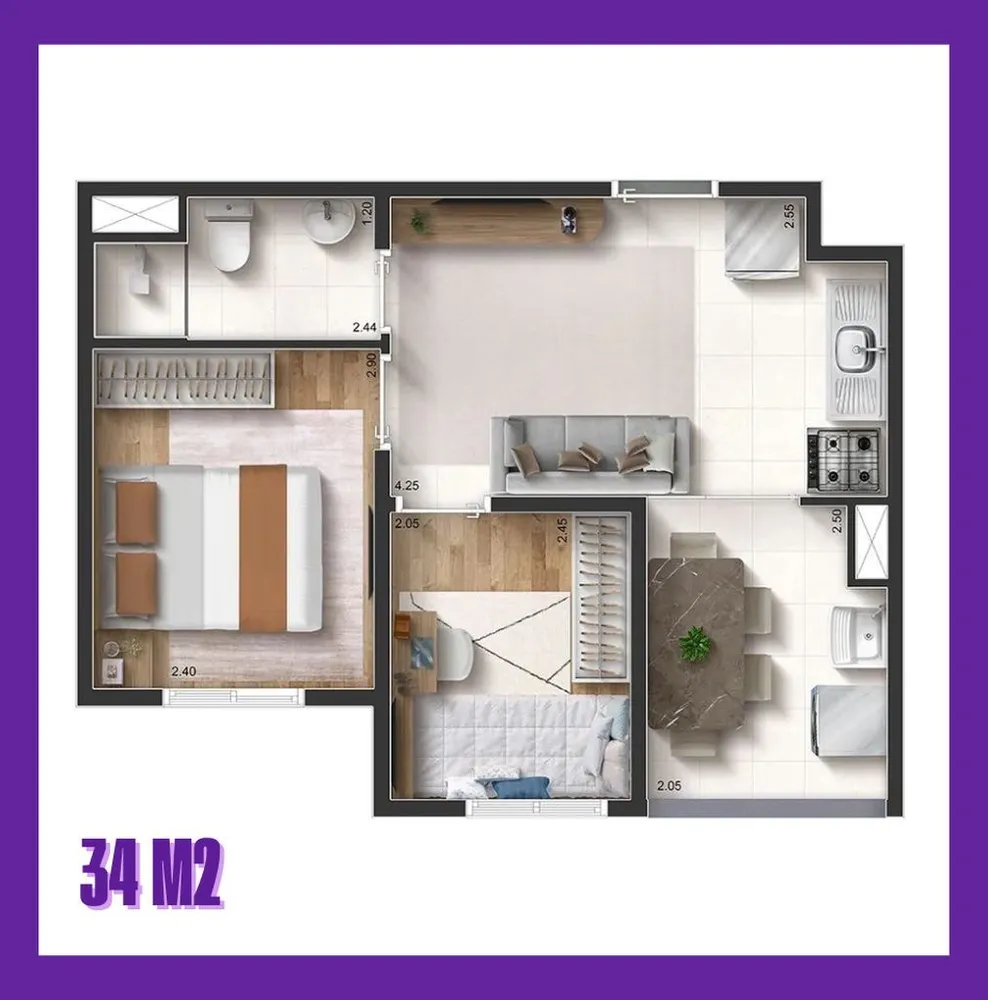 Apartamento, 2 quartos, 42 m² - Foto 7