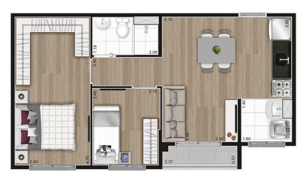 Apartamento, 2 quartos, 38 m² - Foto 16