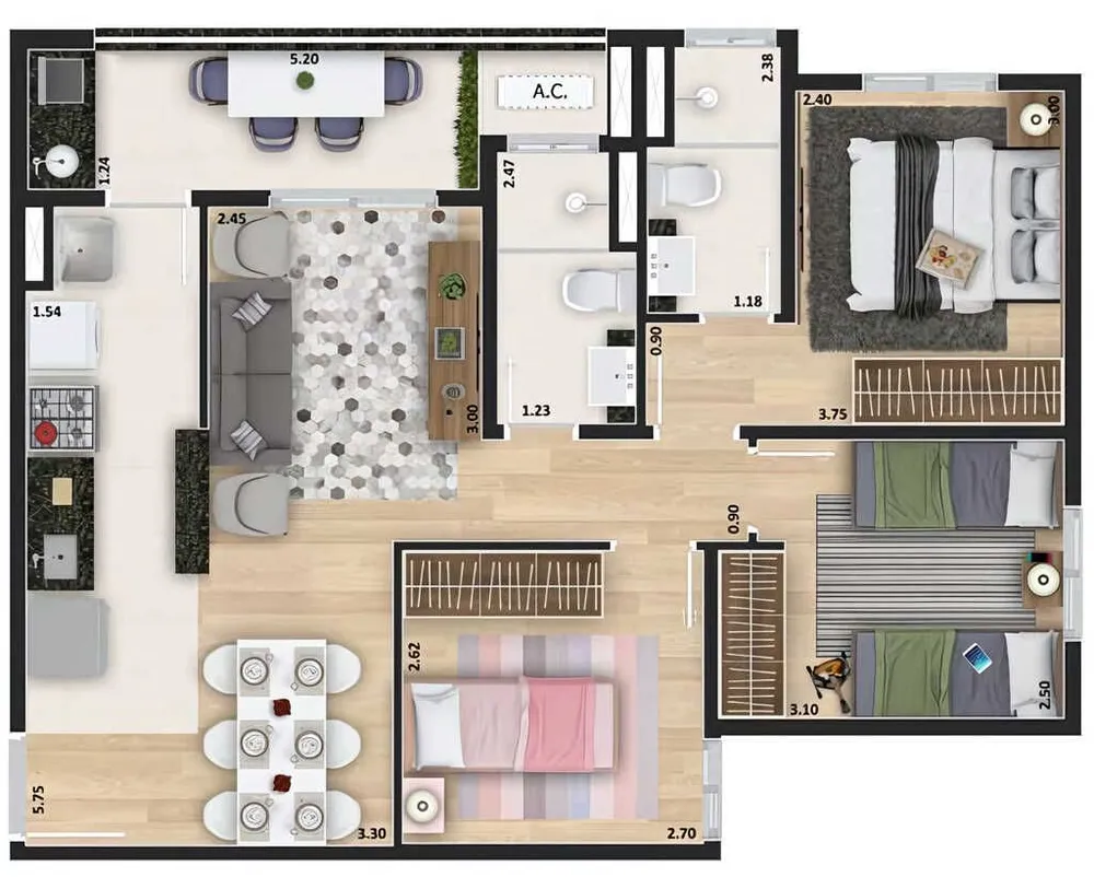 Apartamento, 2 quartos, 52 m² - Foto 23