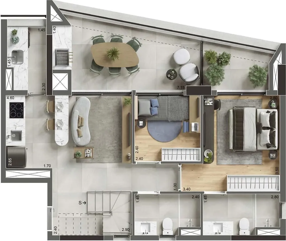 Apartamento, 1 quarto, 59 m² - Foto 11