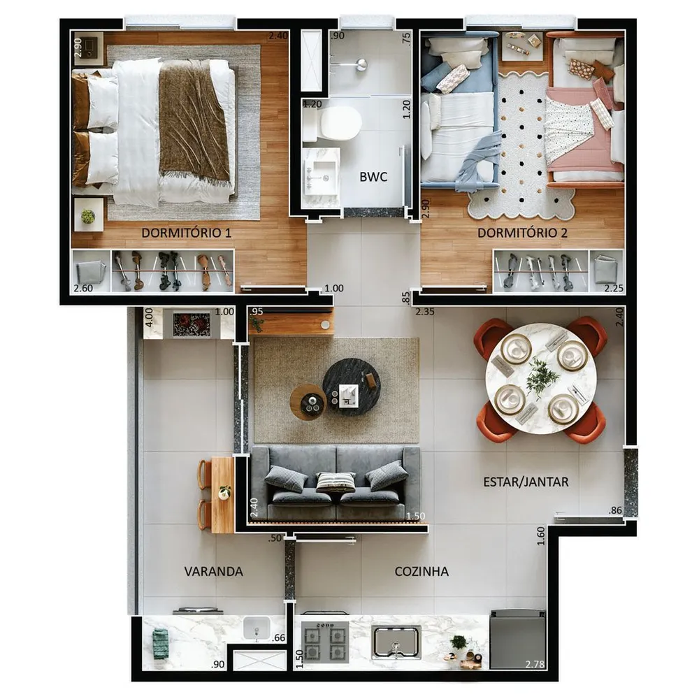 Apartamento, 2 quartos, 40 m² - Foto 4