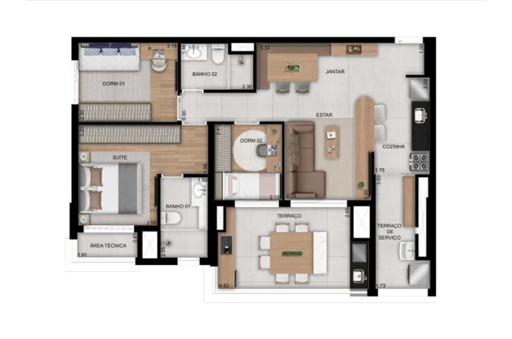 Apartamento, 3 quartos, 88 m² - Foto 1