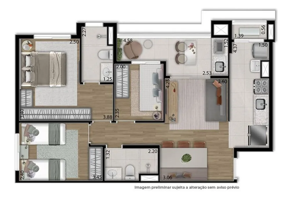 Apartamento, 2 quartos, 50 m² - Foto 8