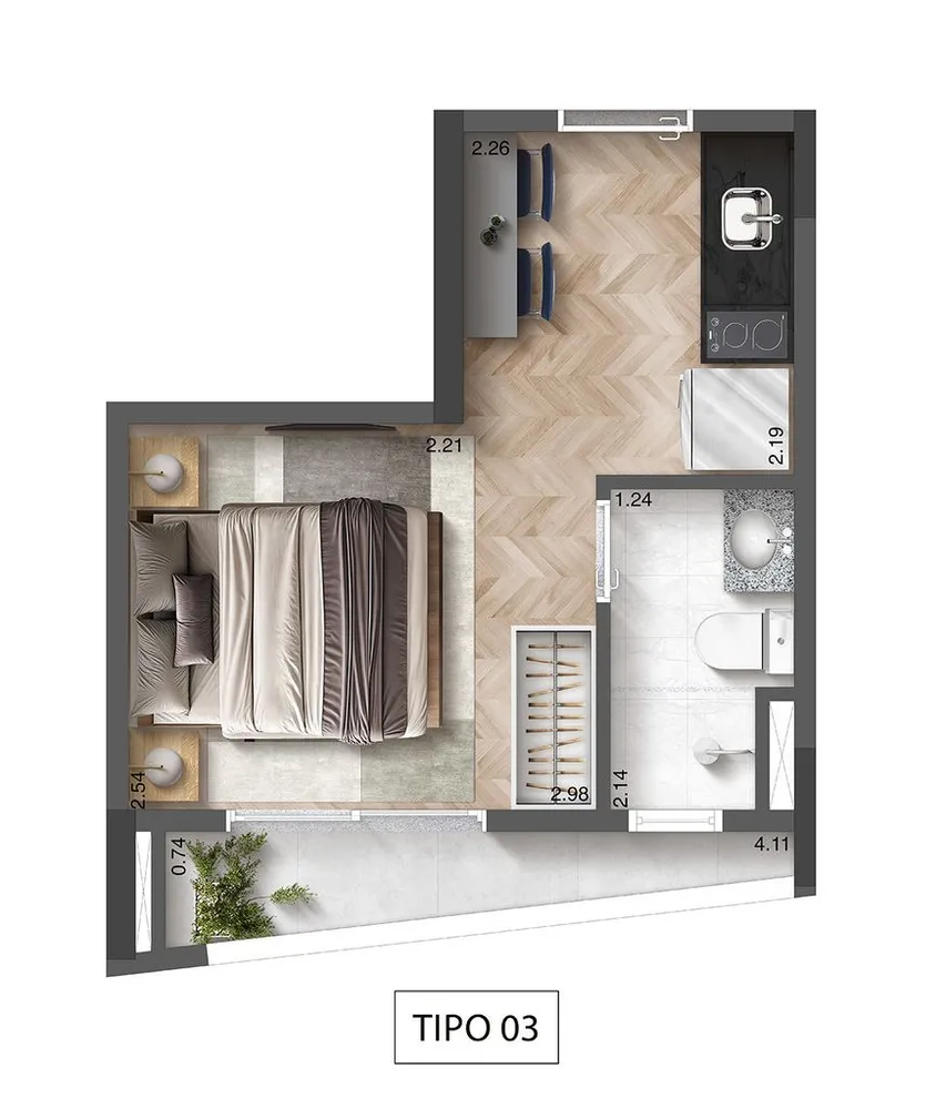 Kitnet-Studio, 21 m² - Foto 6