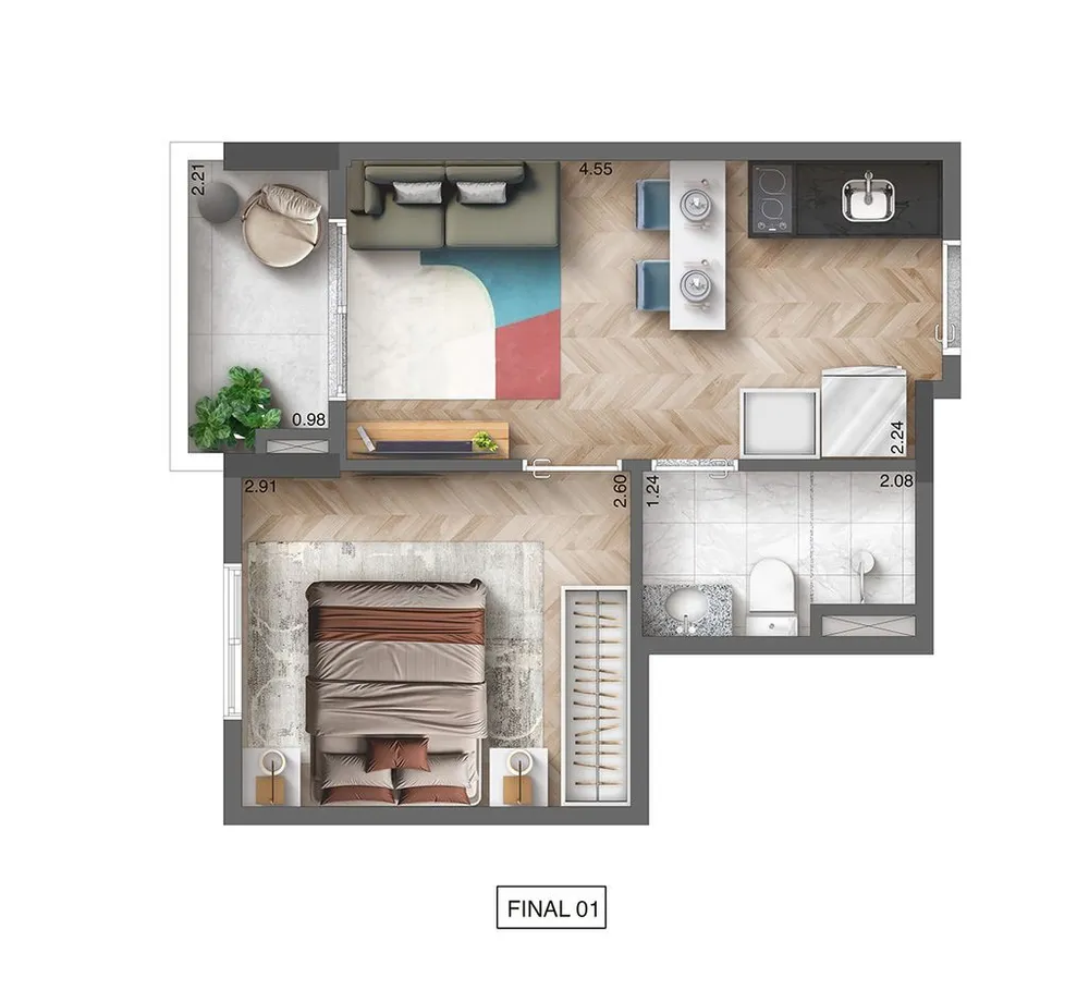Kitnet-Studio, 21 m² - Foto 3