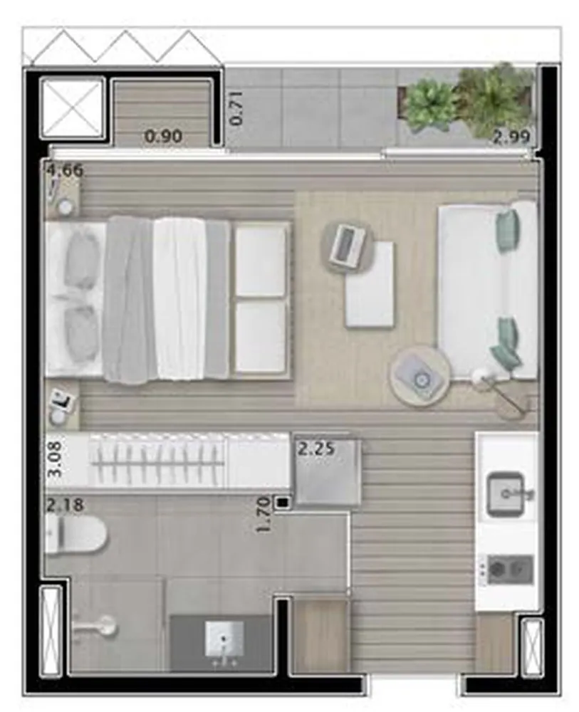 Kitnet-Studio, 31 m² - Foto 10
