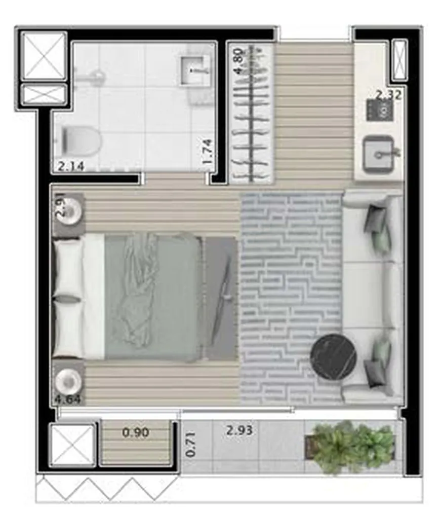 Kitnet-Studio, 31 m² - Foto 9