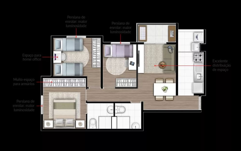 Apartamento à venda com 2 quartos, 57m² - Foto 3