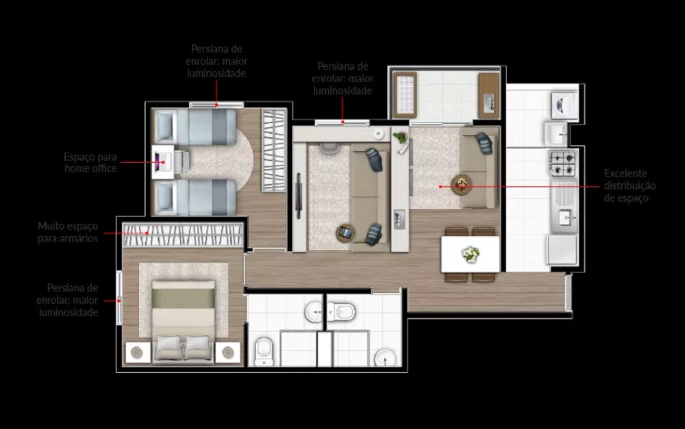 Apartamento à venda com 2 quartos, 57m² - Foto 2