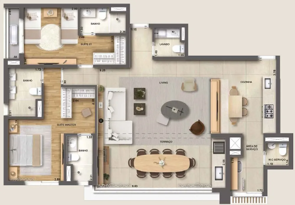 Cobertura, 3 quartos, 233 m² - Foto 12