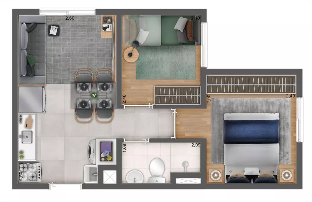 Apartamento à venda com 2 quartos, 32m² - Foto 1