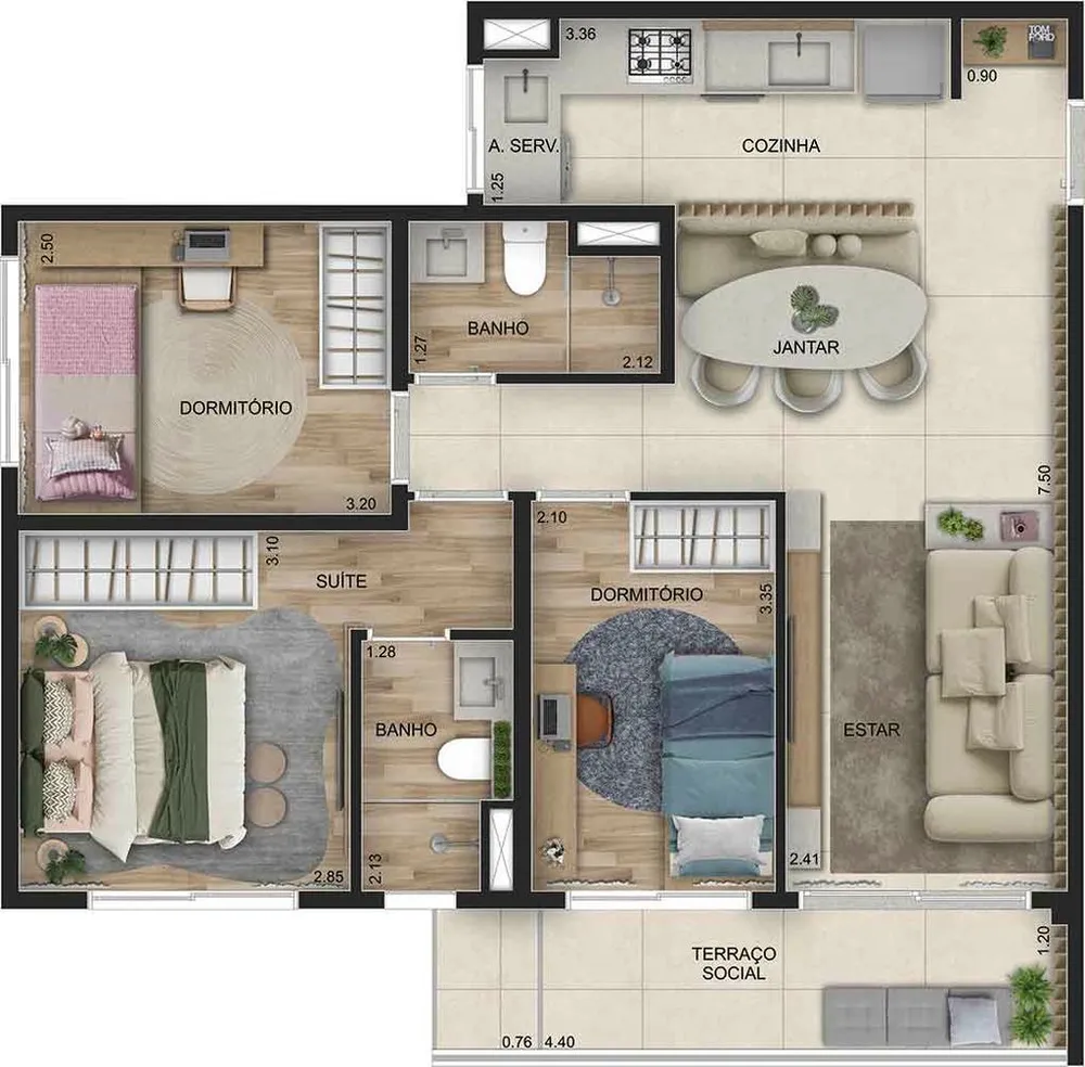 Apartamento, 3 quartos, 72 m² - Foto 8